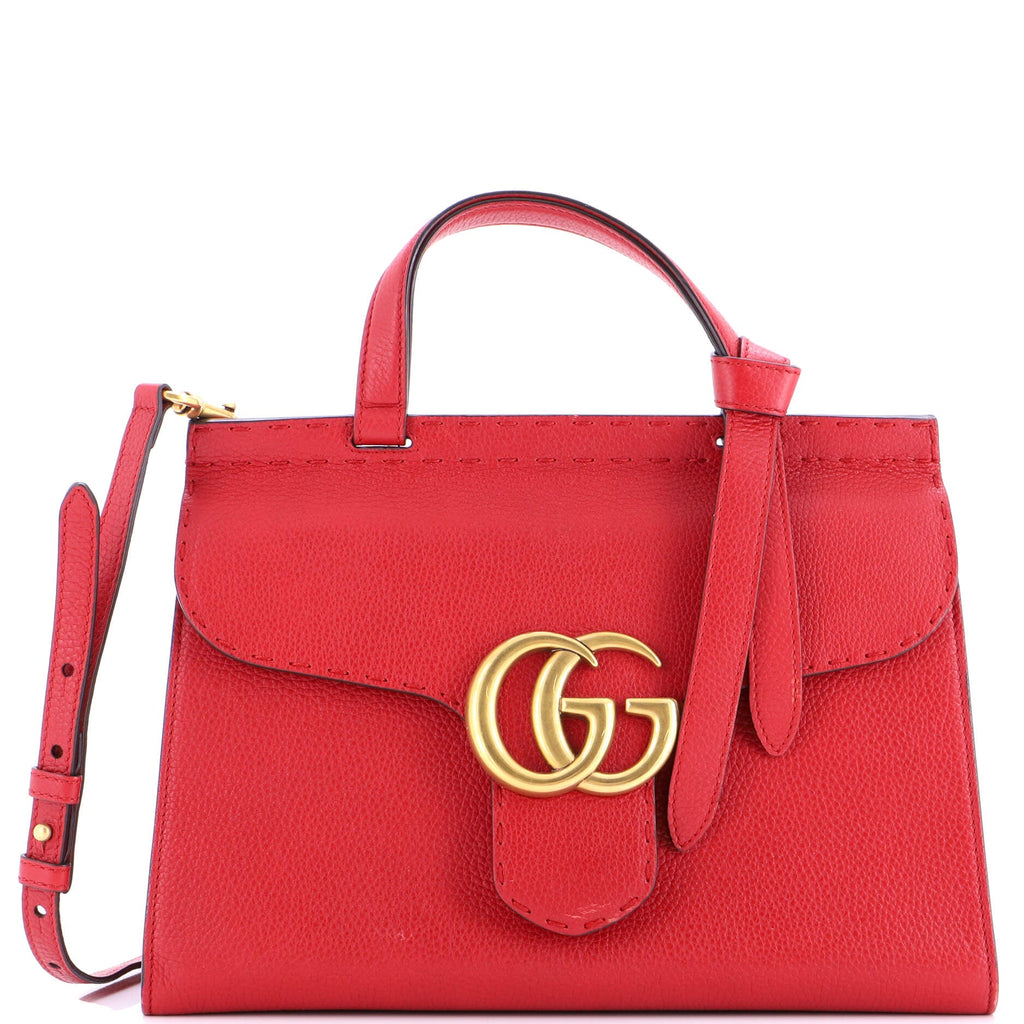 GG Marmont Top Handle Bag Leather Small