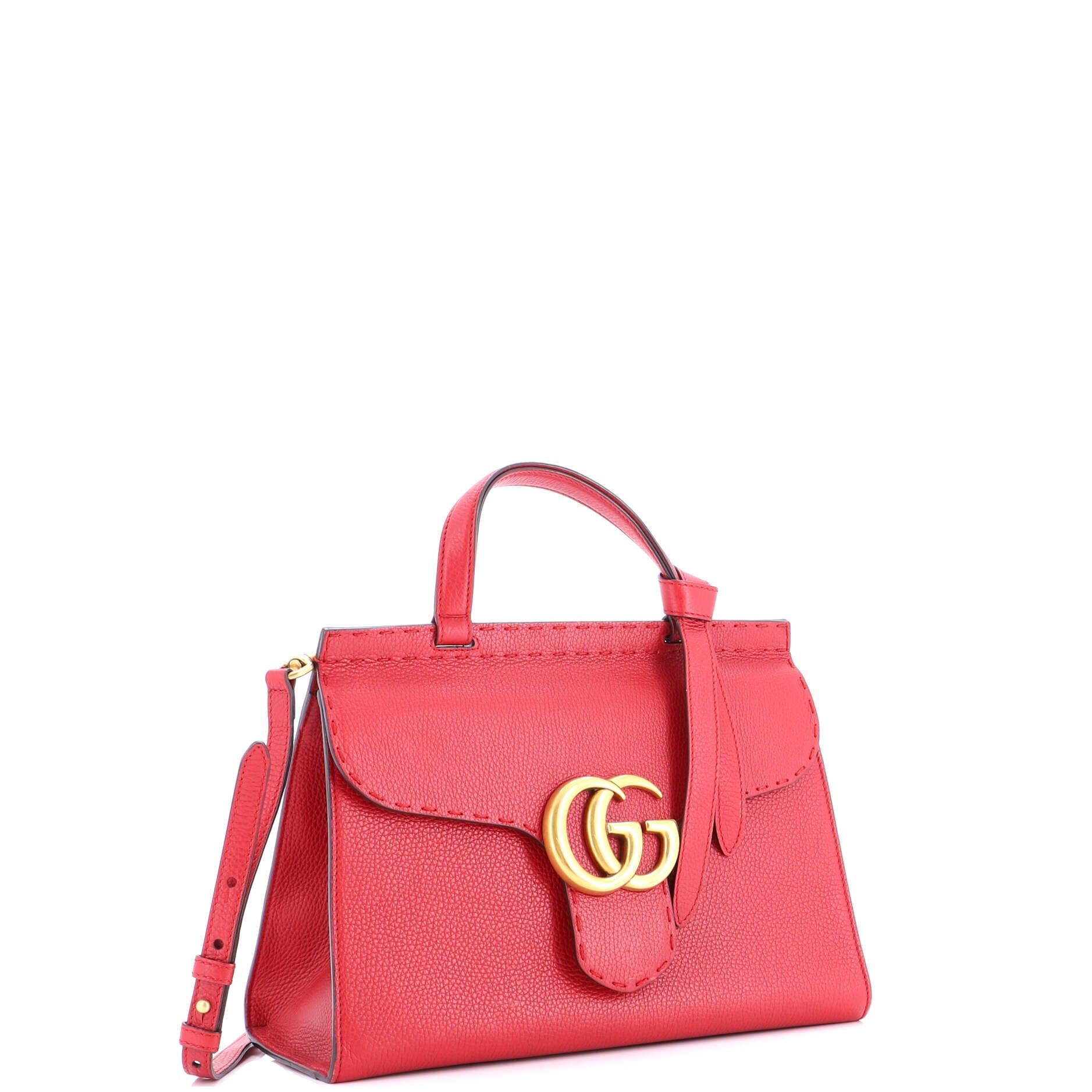 GG Marmont Top Handle Bag Leather Small