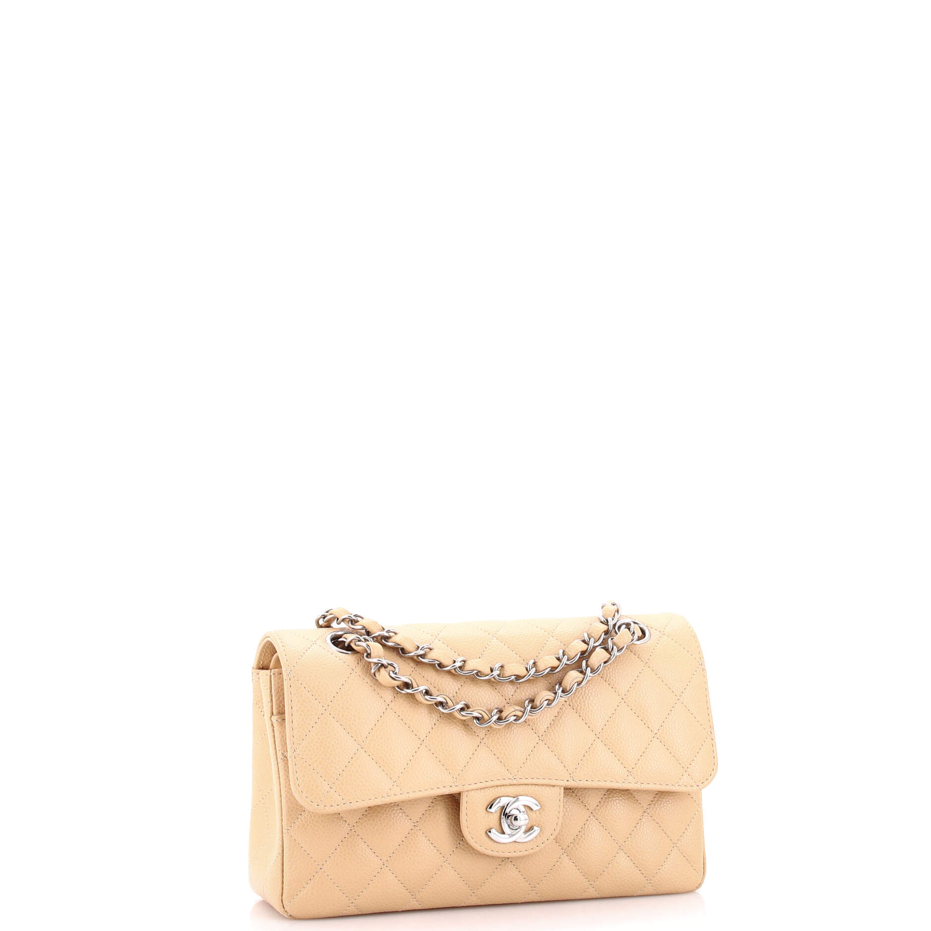 Classic Double Flap Bag Quilted Caviar Small