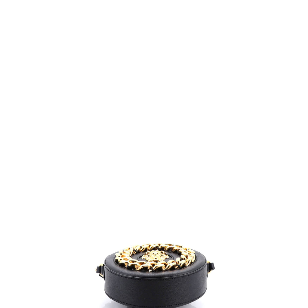 La Medusa Round Camera Bag Leather with Chain Detail Small