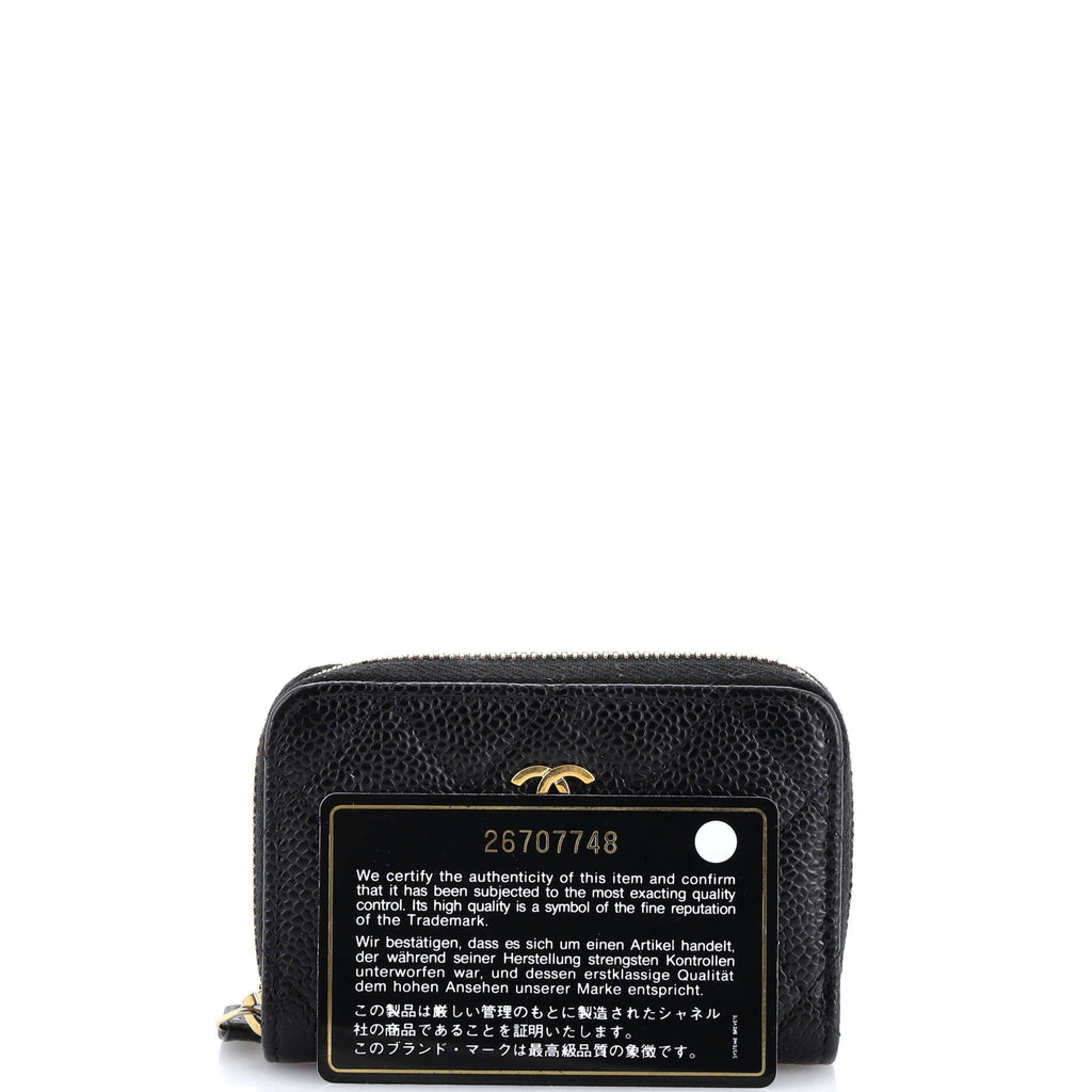 CC Zip Coin Purse Quilted Caviar Small