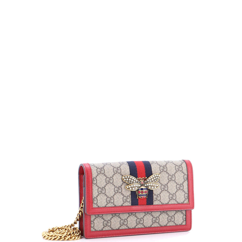 Queen Margaret Chain Wallet GG Coated Canvas Mini