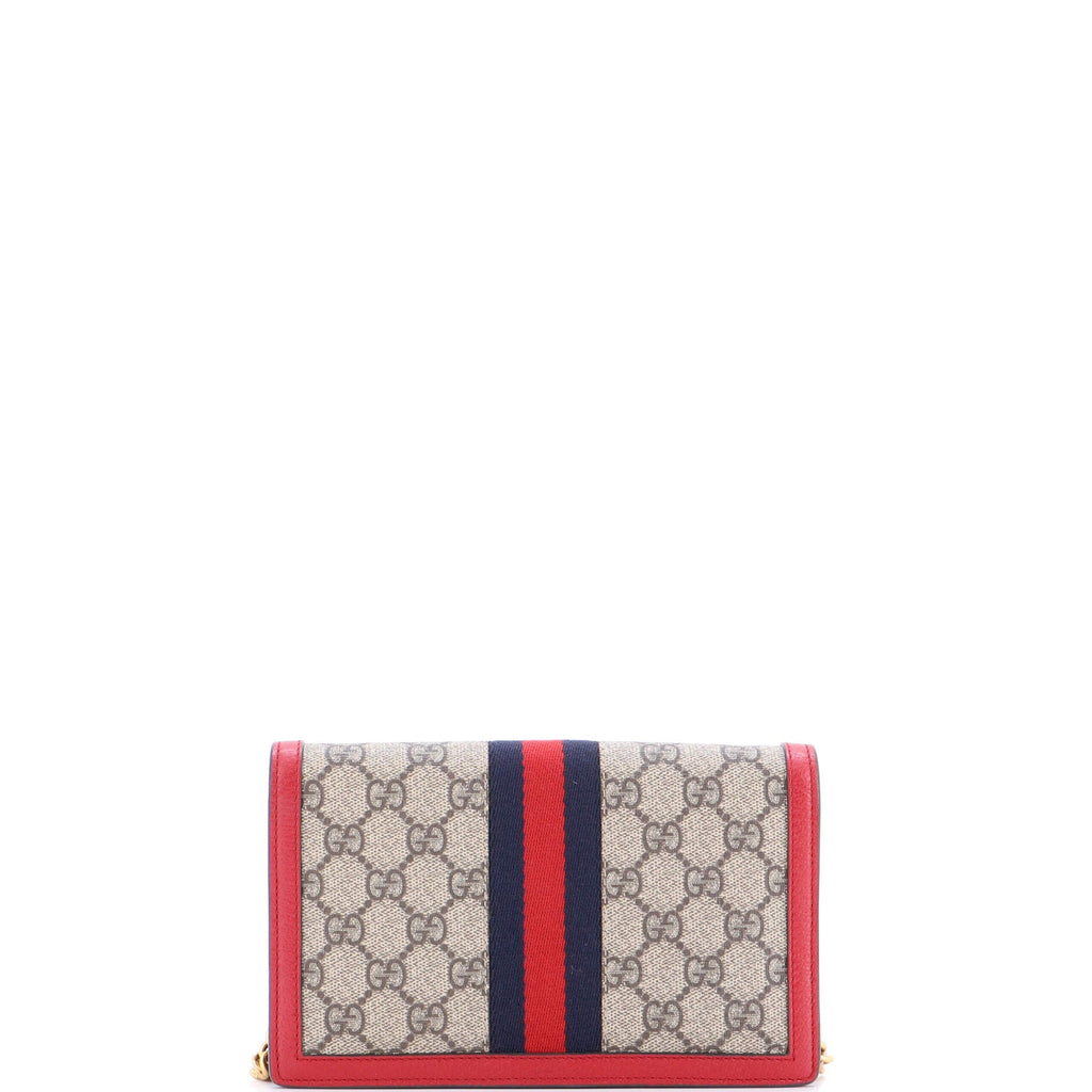 Queen Margaret Chain Wallet GG Coated Canvas Mini
