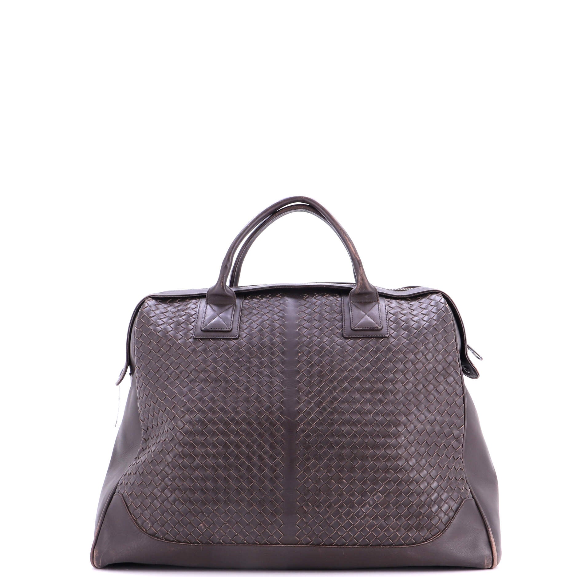 Convertible Zip Duffle Bag Intrecciato Leather Large