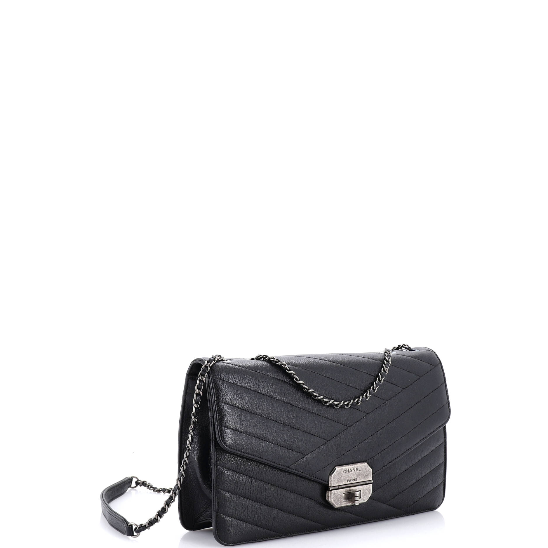 Gabrielle Flap Bag Chevron Goatskin Large