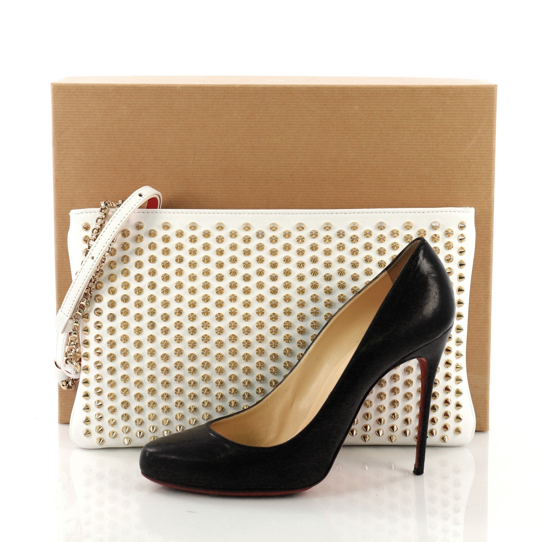 Loubiposh Clutch Spiked Leather