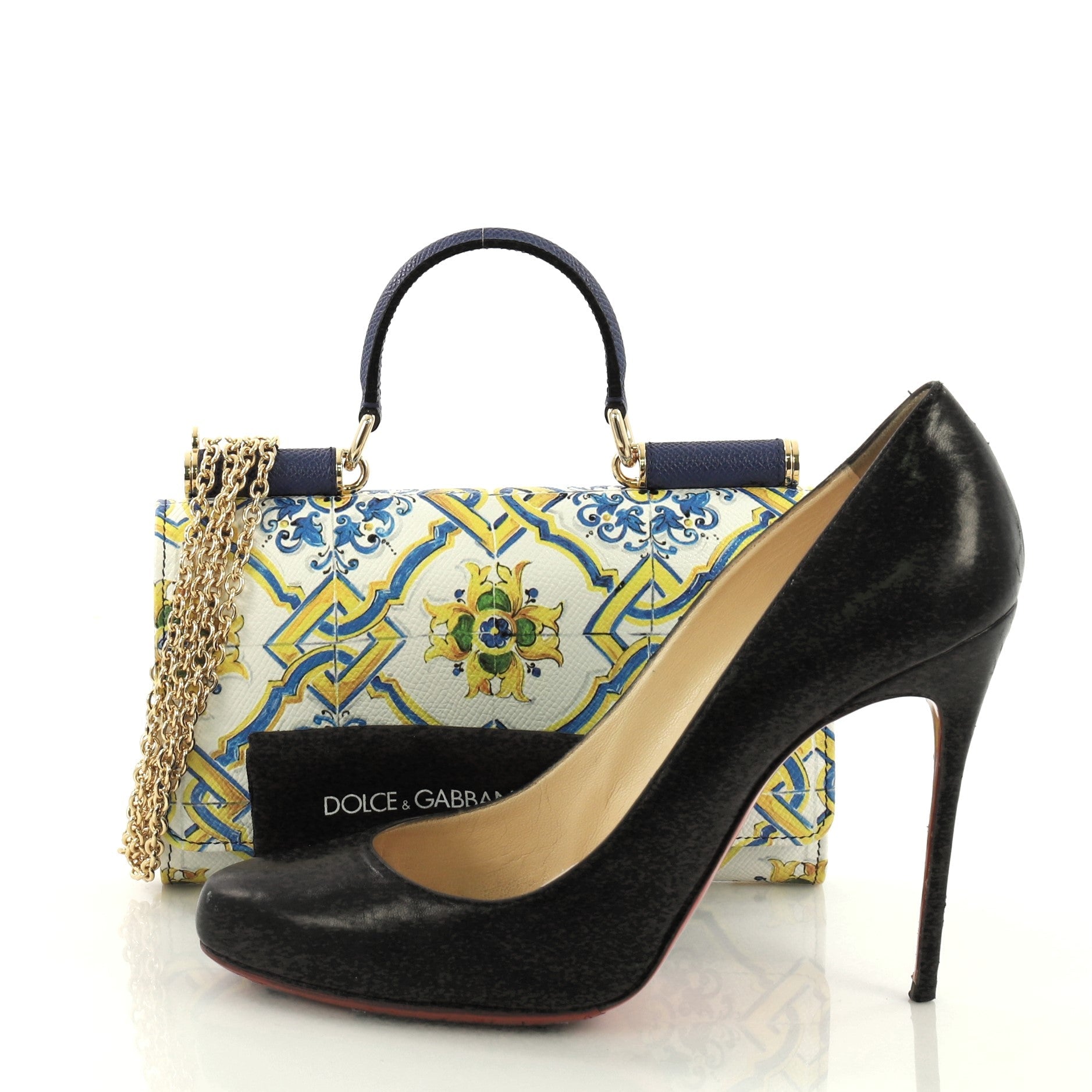 Sicily Wallet on Chain Printed Leather Mini