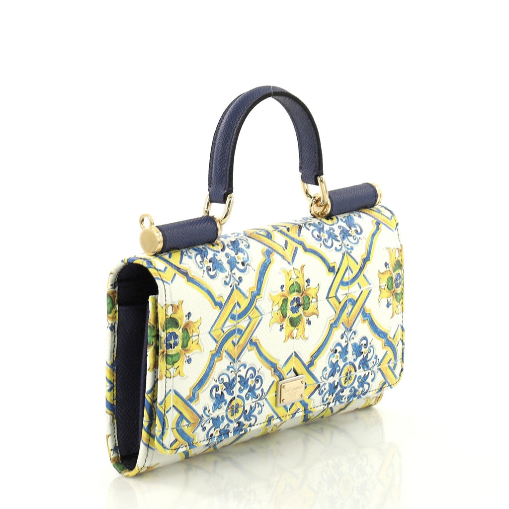 Sicily Wallet on Chain Printed Leather Mini