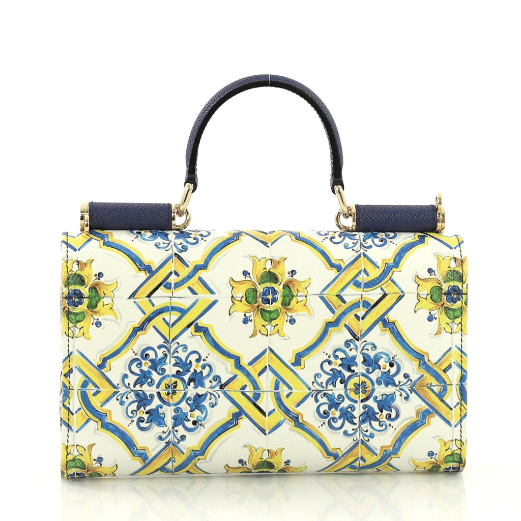 Sicily Wallet on Chain Printed Leather Mini