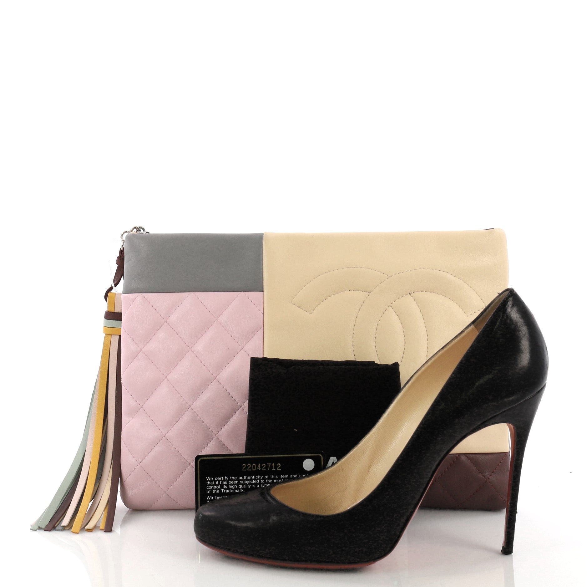 O Case Clutch Colorblock Quilted Leather Medium