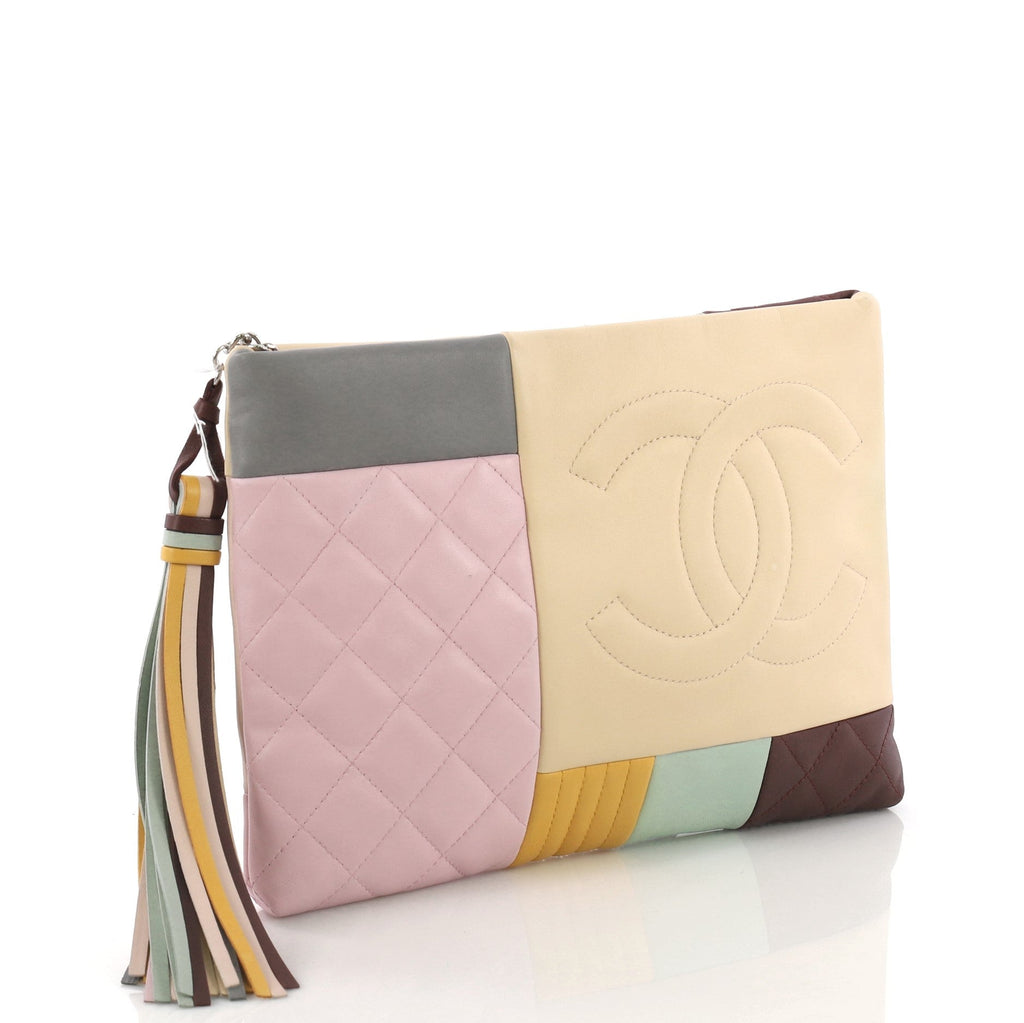 O Case Clutch Colorblock Quilted Leather Medium