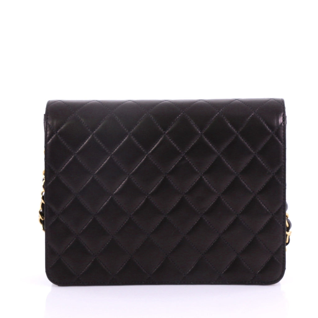 Vintage Clutch with Chain Quilted Leather Small