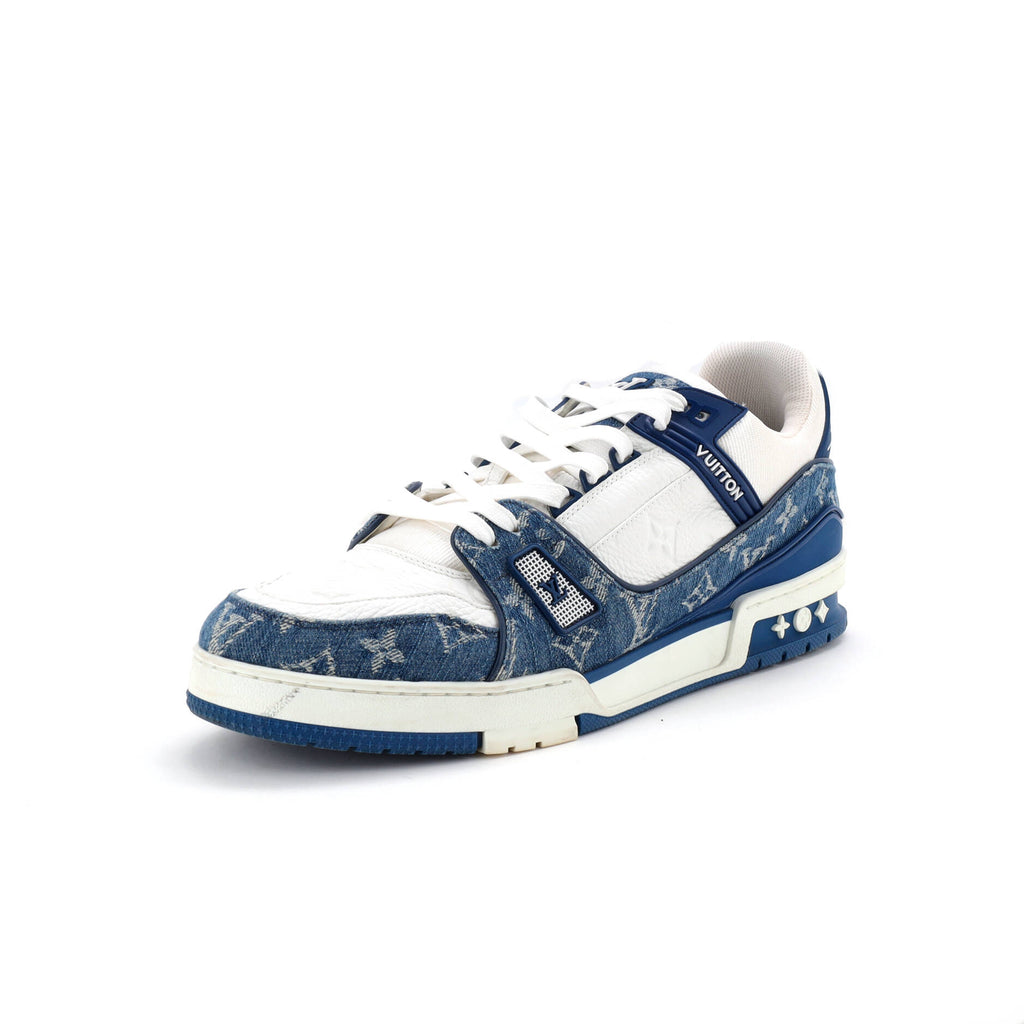 Men's LV Trainer Sneakers Monogram Empreinte Leather and Monogram Denim