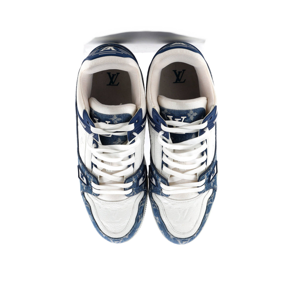 Men's LV Trainer Sneakers Monogram Empreinte Leather and Monogram Denim