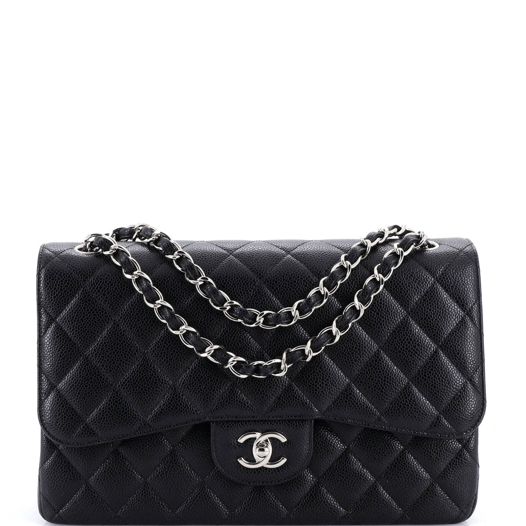 Classic Double Flap Bag Quilted Caviar Jumbo