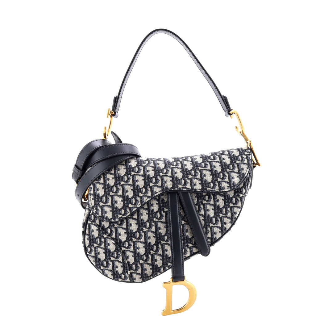 Saddle Handbag with Strap Oblique Canvas Medium