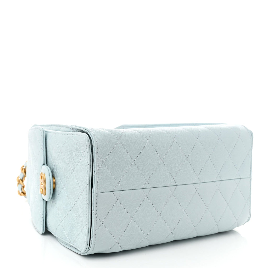 Caviar Quilted Small Chanel 25 Handbag Light Blue