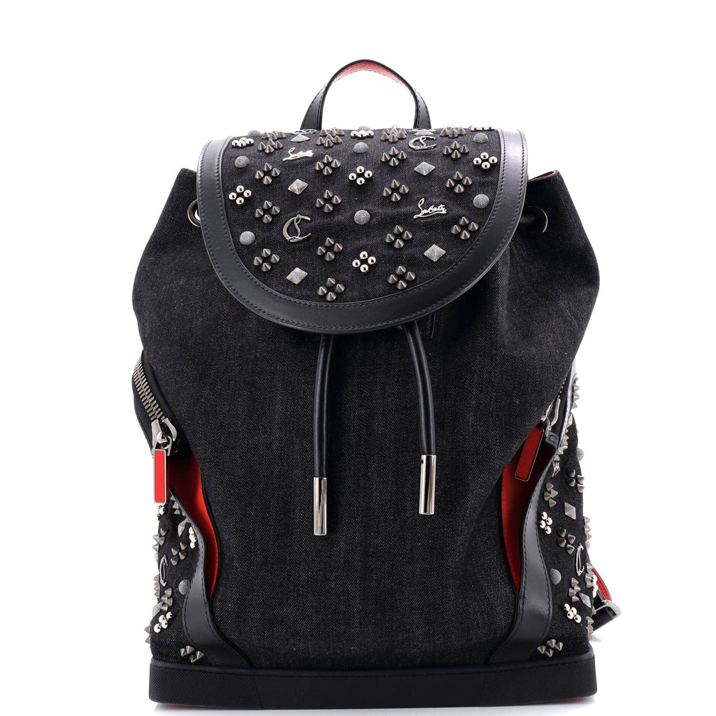 Explorafunk Backpack Studded Denim with Leather