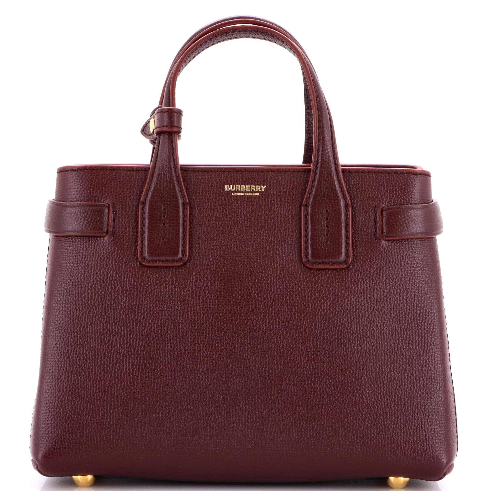 Banner NM Tote Leather with House Check Canvas Small