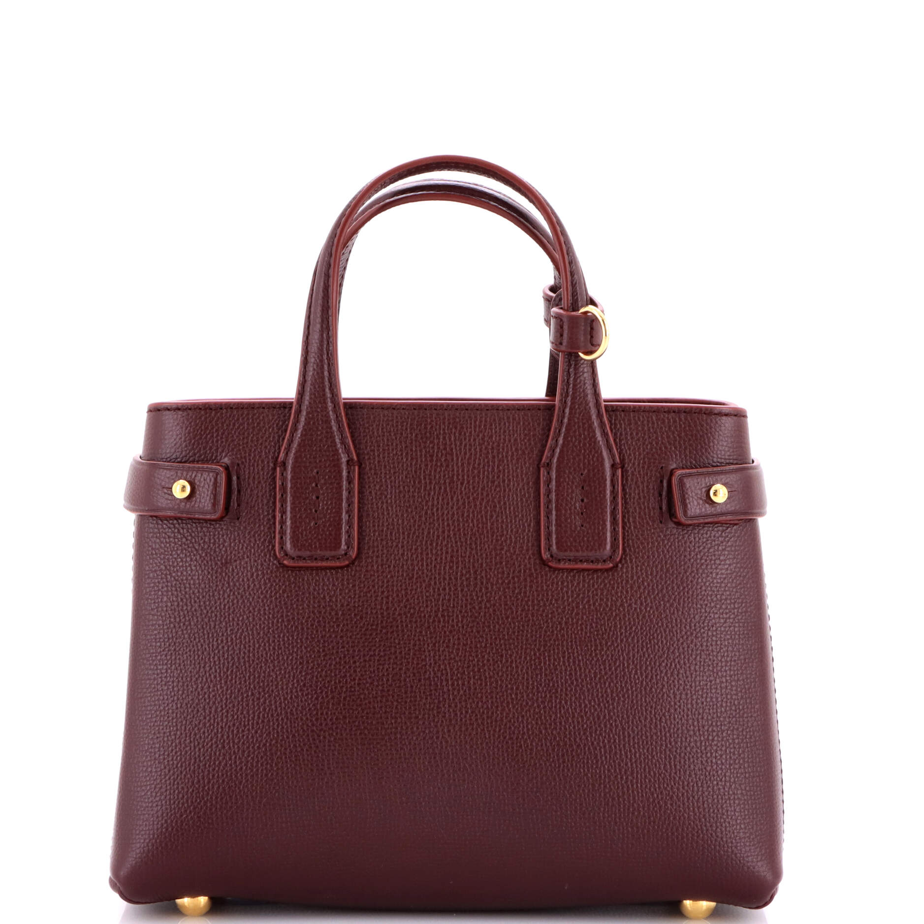 Banner NM Tote Leather with House Check Canvas Small