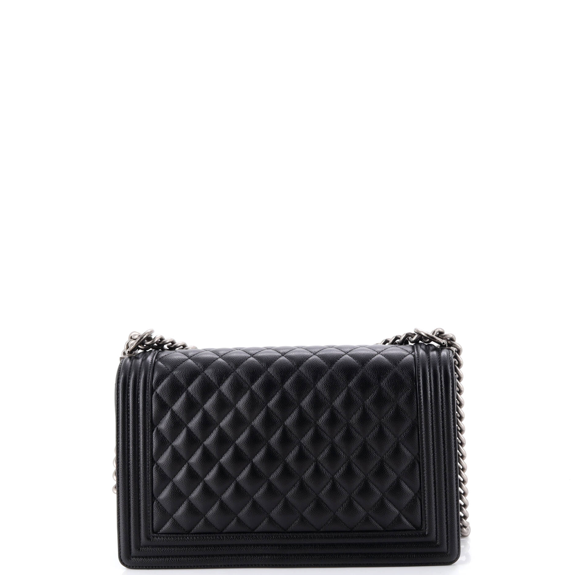 Boy Flap Bag Quilted Caviar New Medium