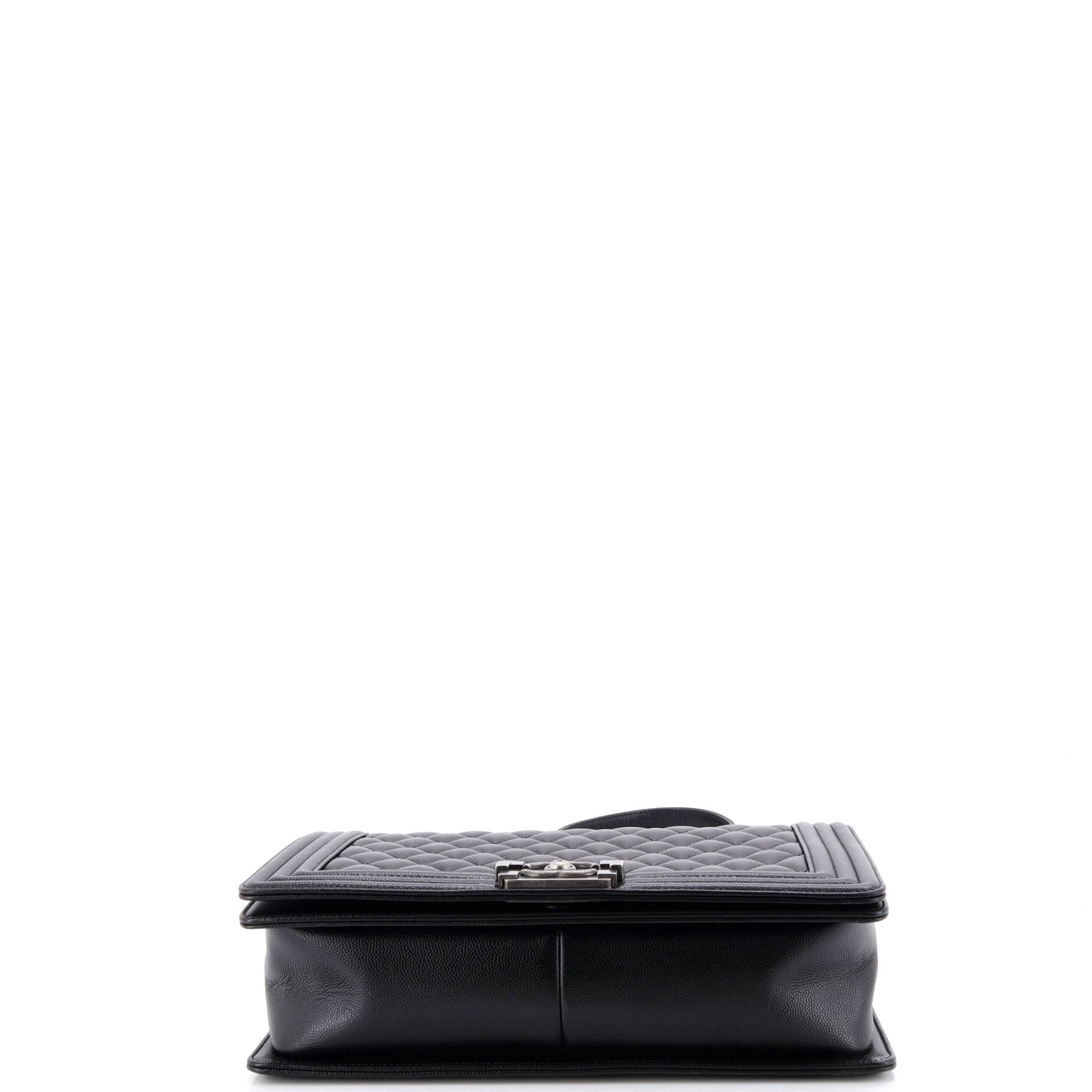 Boy Flap Bag Quilted Caviar New Medium