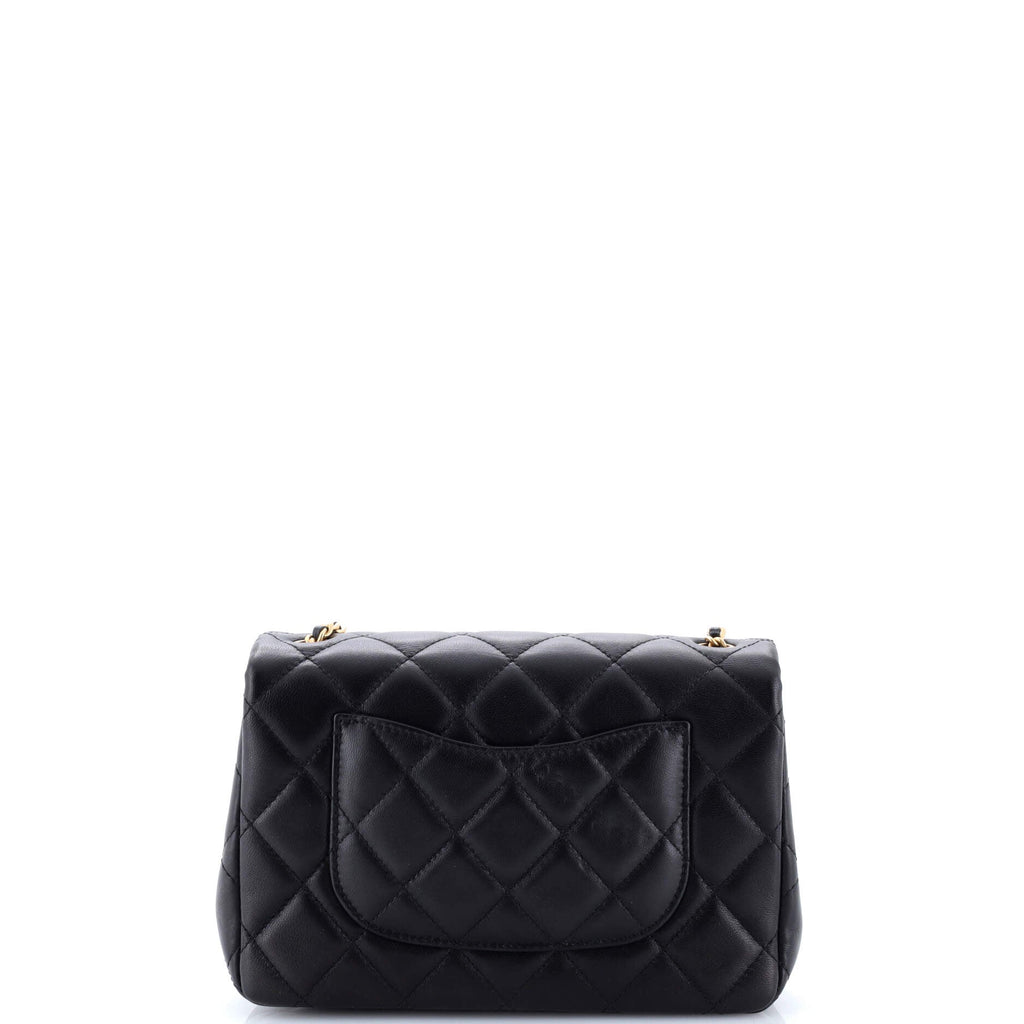 Wenge Wood Flap Bag Quilted Lambskin Mini