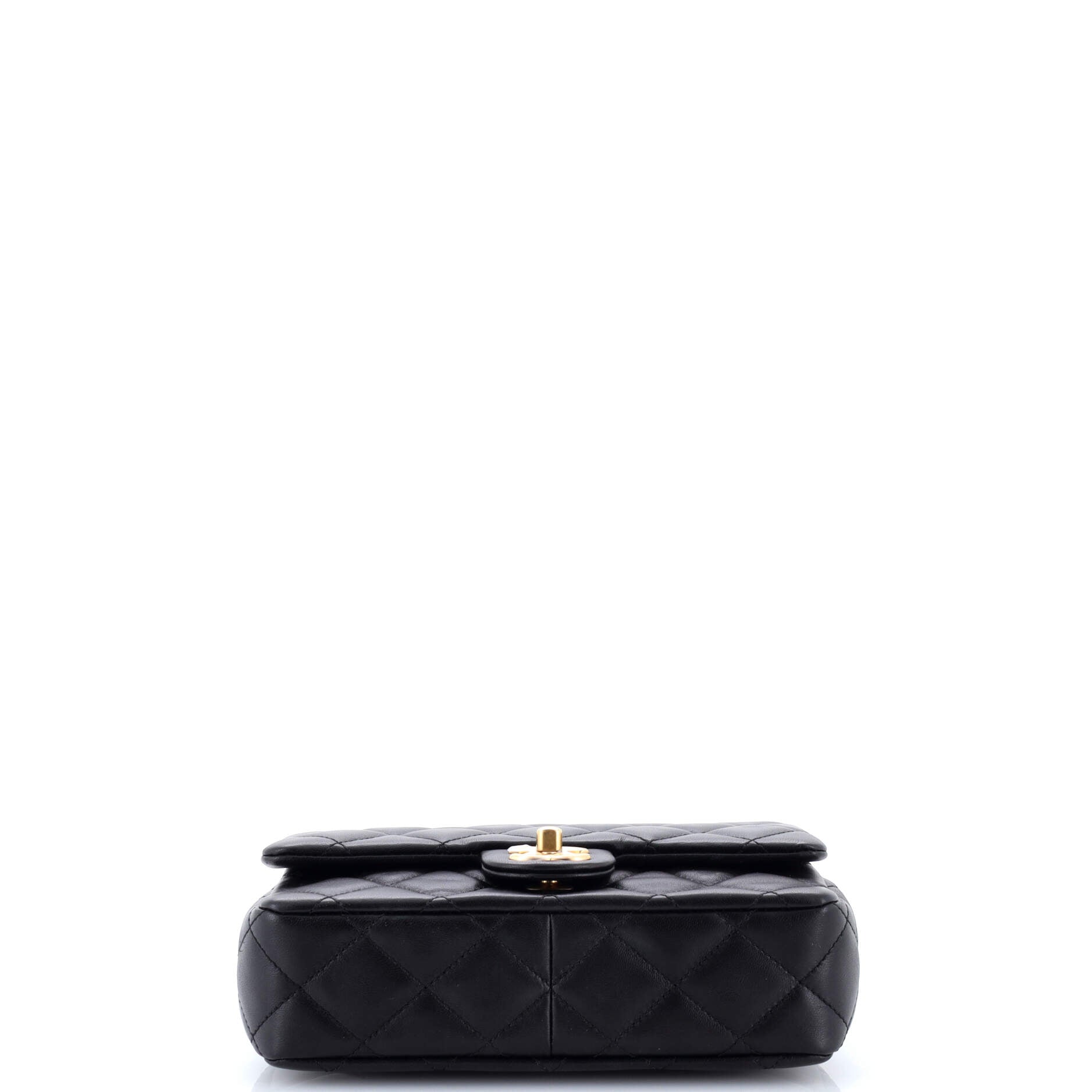 Wenge Wood Flap Bag Quilted Lambskin Mini