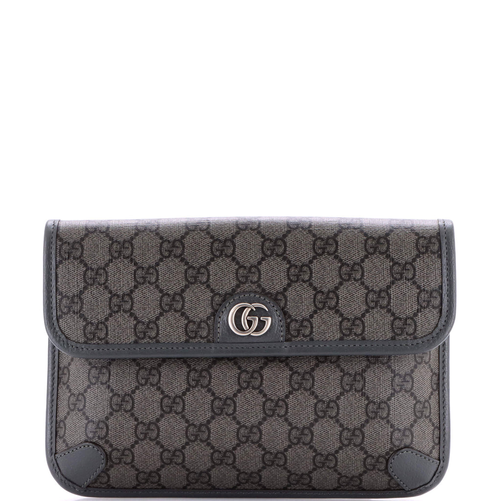 Ophidia Flap Belt Bag GG Coated Canvas with Leather