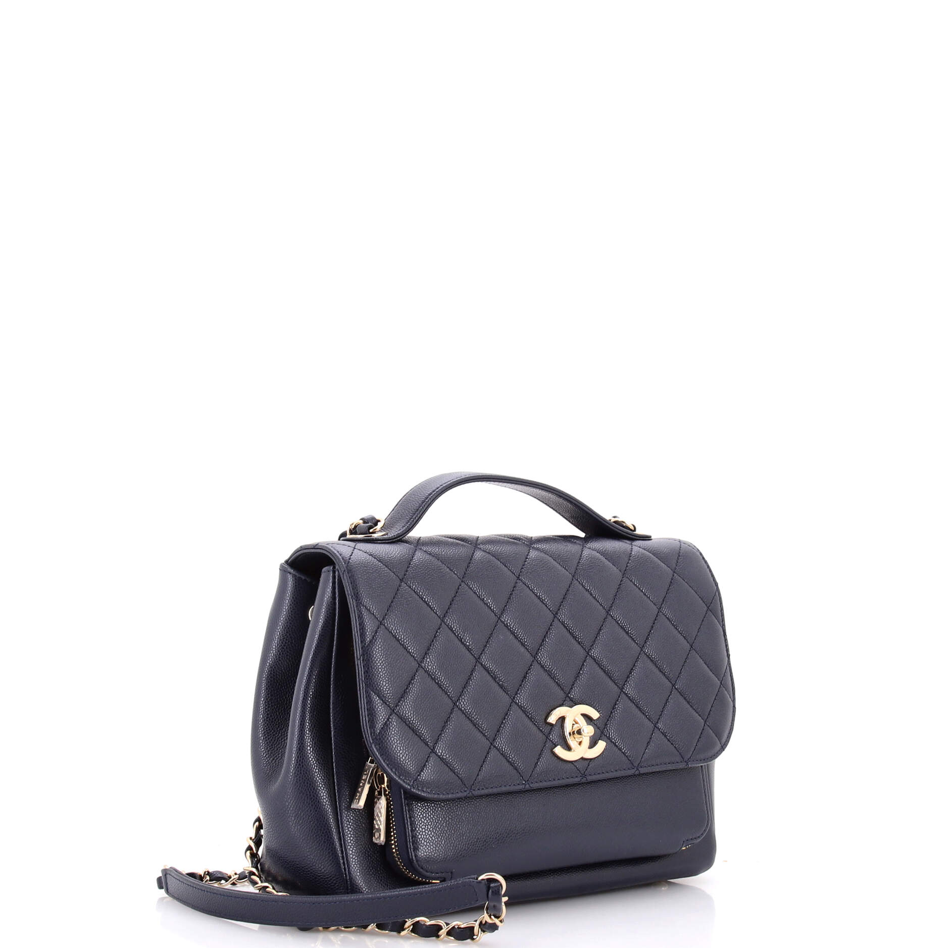 Business Affinity Flap Bag Quilted Caviar Large