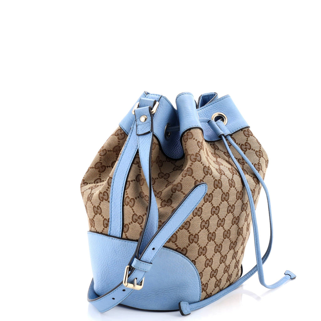 Classic Bucket Bag GG Canvas with Leather Medium