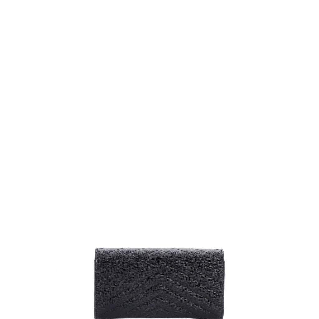 Classic Monogram Flap Wallet Matelasse Chevron Leather Large