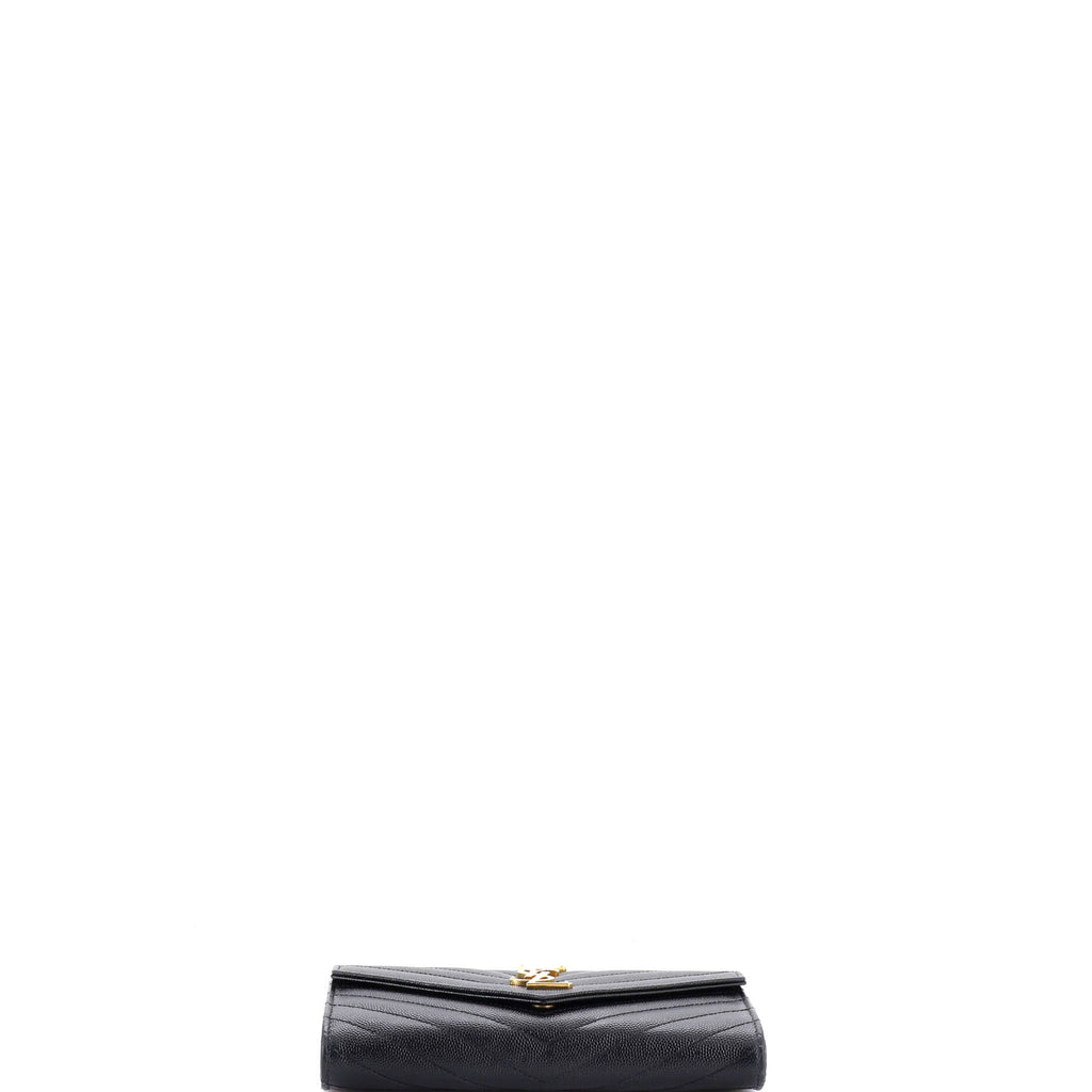 Classic Monogram Flap Wallet Matelasse Chevron Leather Large