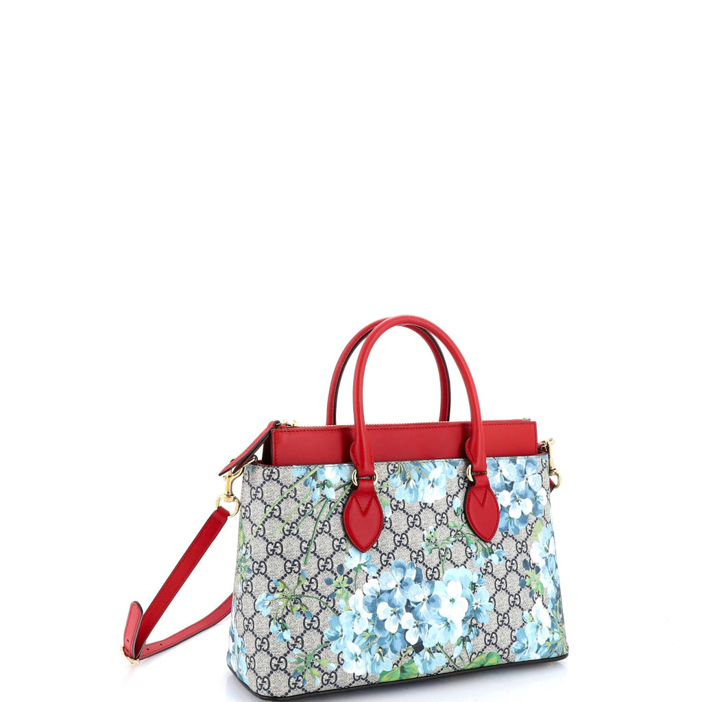 Linea A Convertible Tote Blooms Print GG Coated Canvas Small