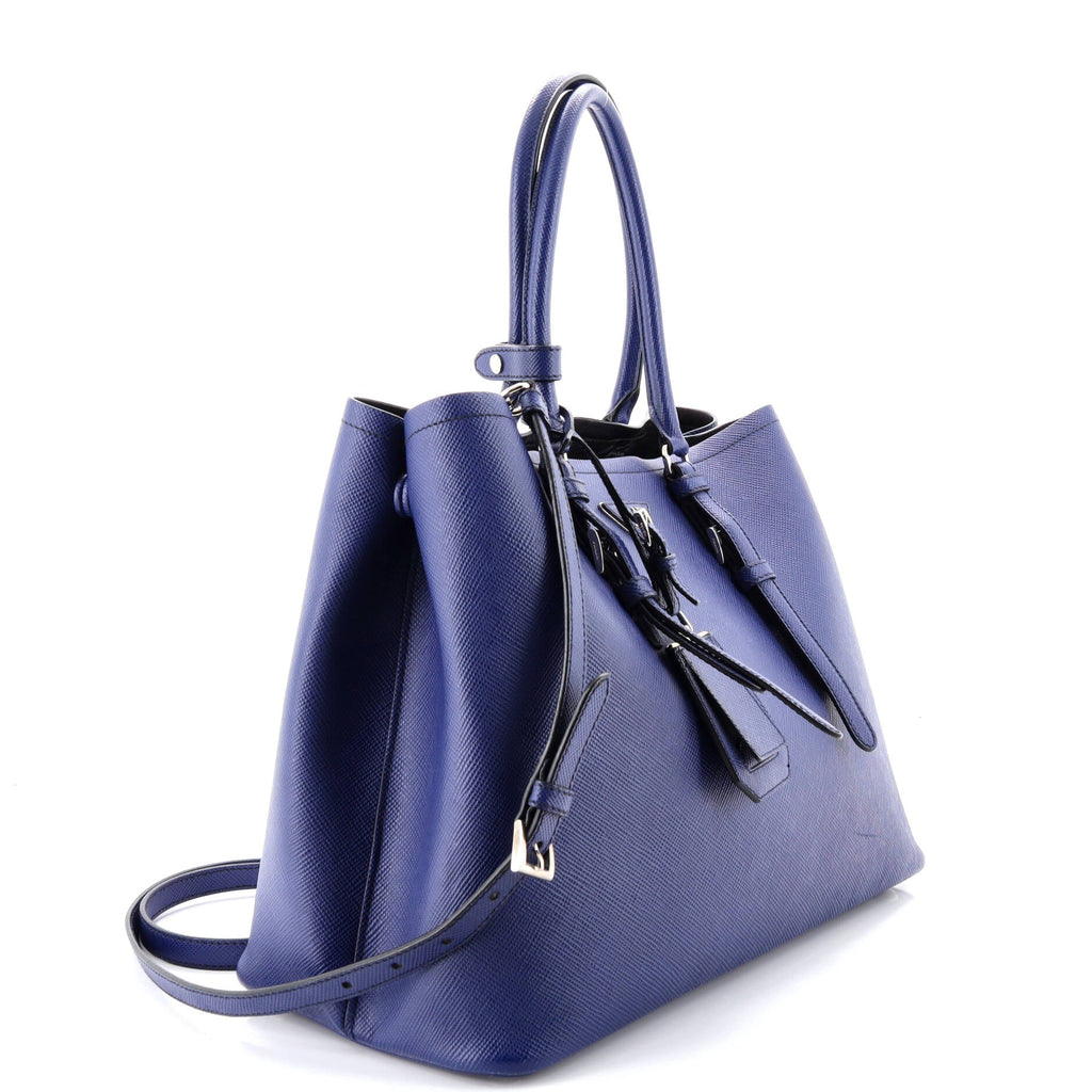 Belted Strap Cuir Double Tote Saffiano Leather Medium