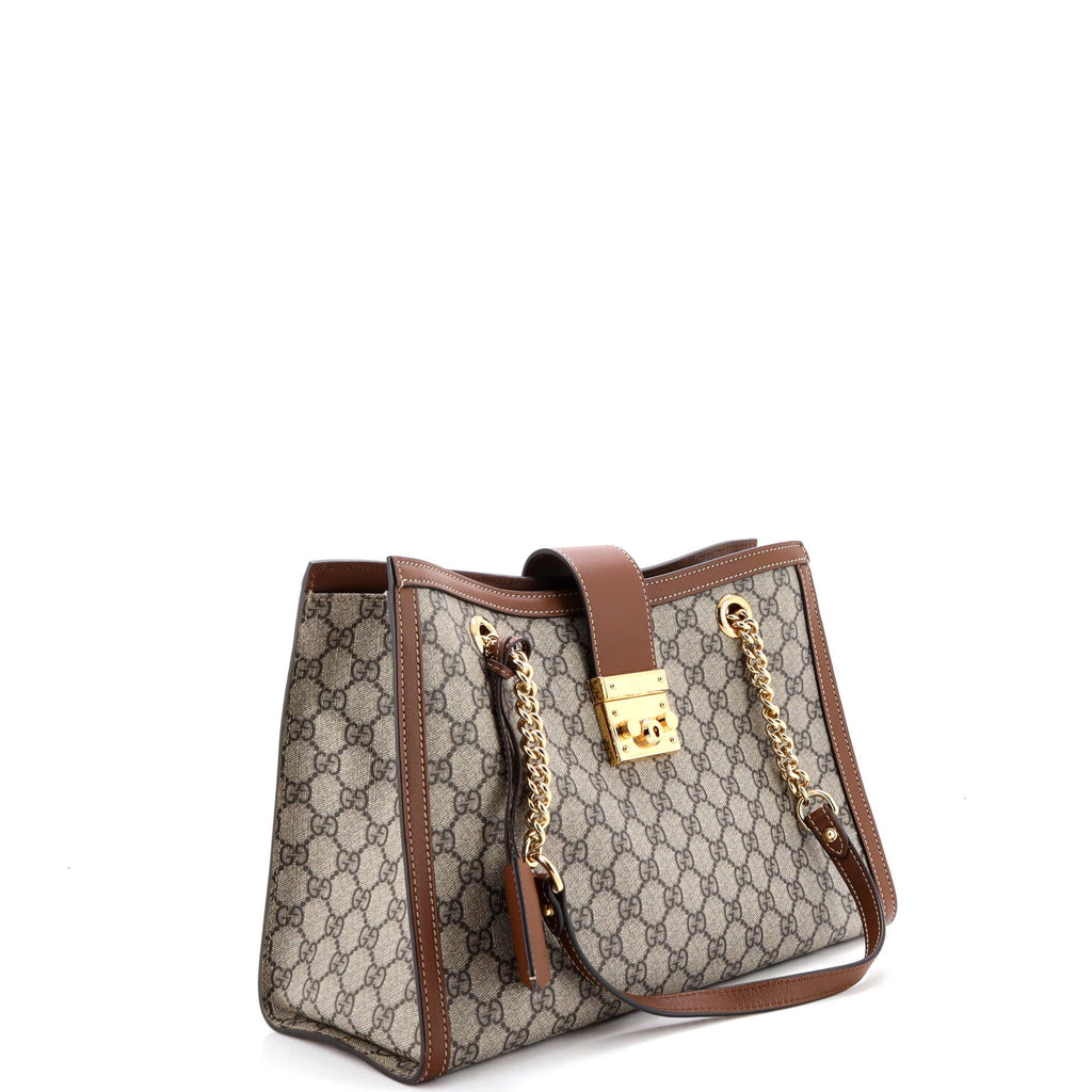 Padlock Chain Tote GG Coated Canvas with Leather Medium