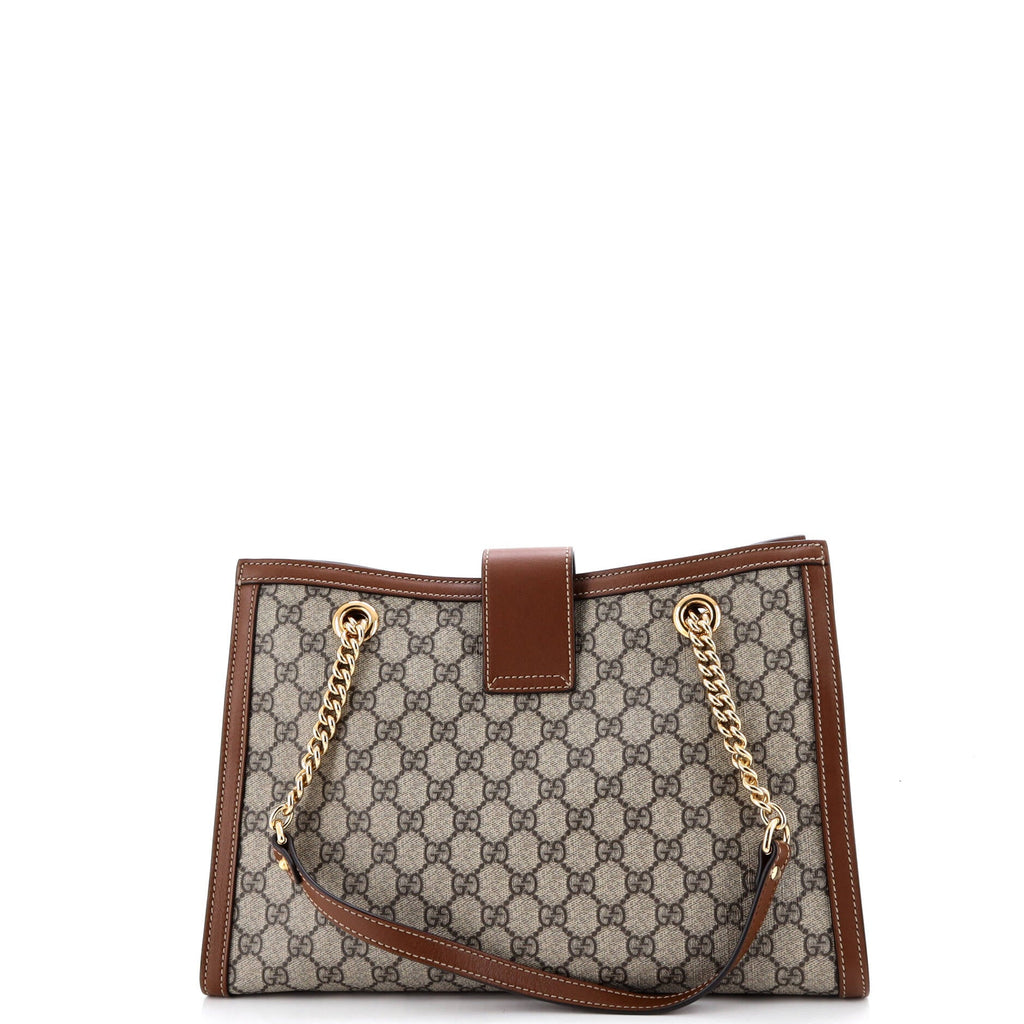 Padlock Chain Tote GG Coated Canvas with Leather Medium