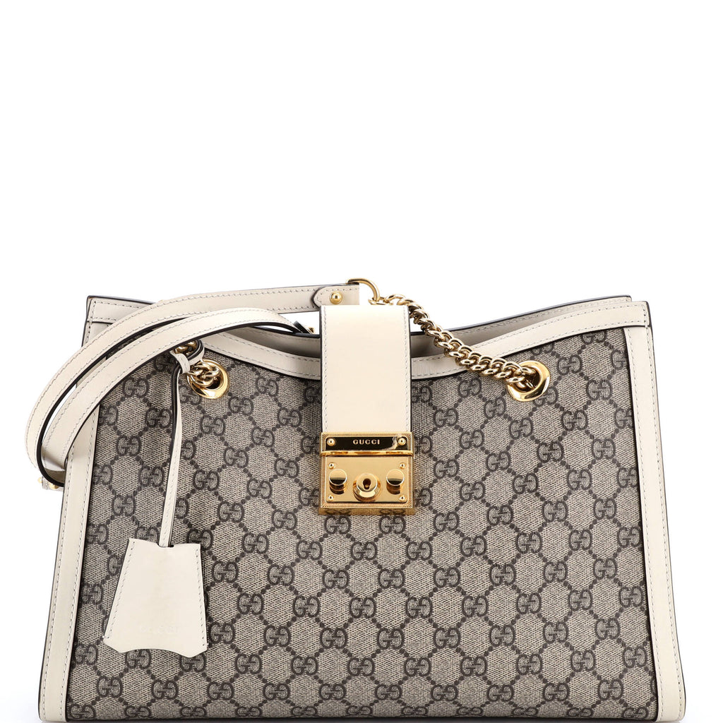 Padlock Chain Tote GG Coated Canvas with Leather Medium