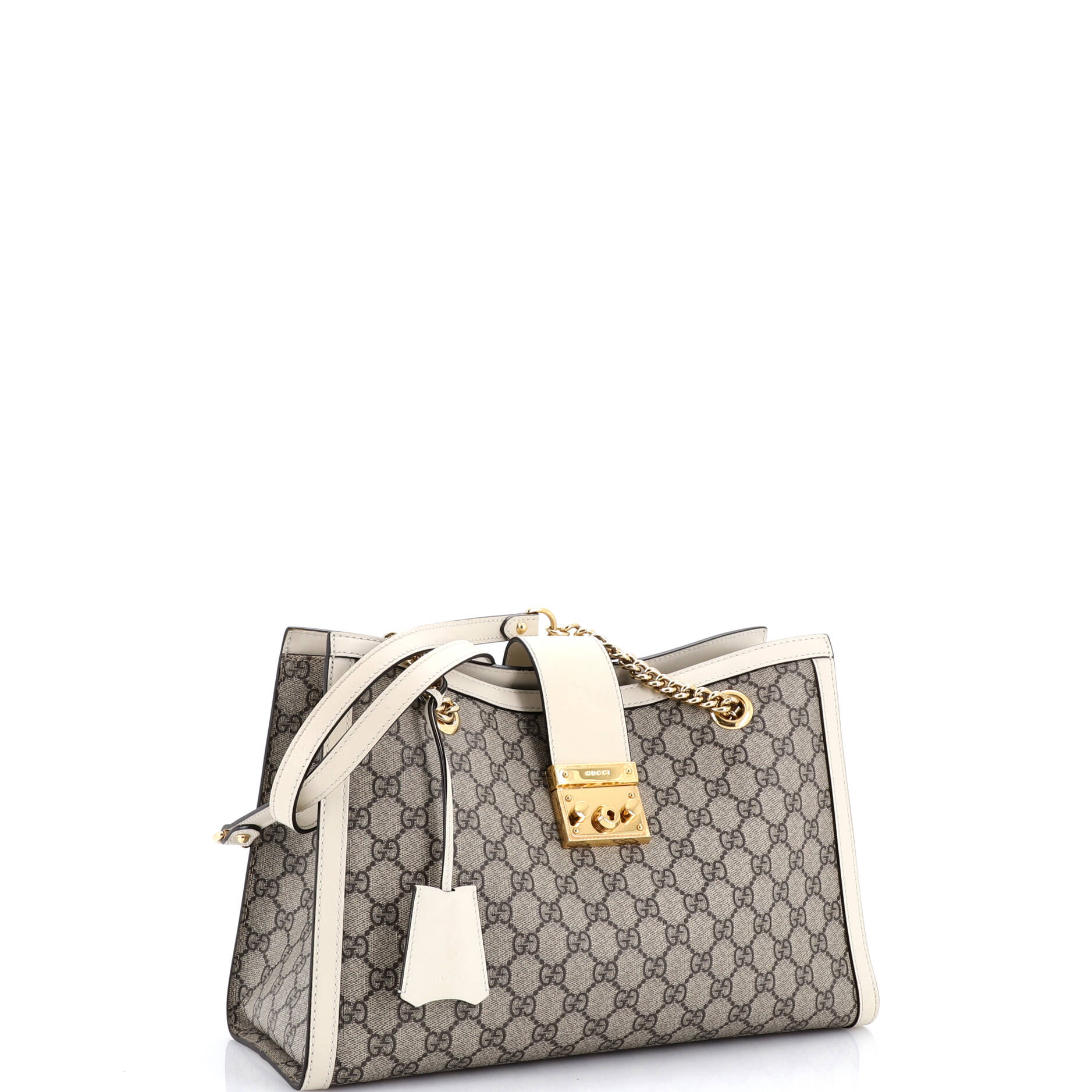 Padlock Chain Tote GG Coated Canvas with Leather Medium