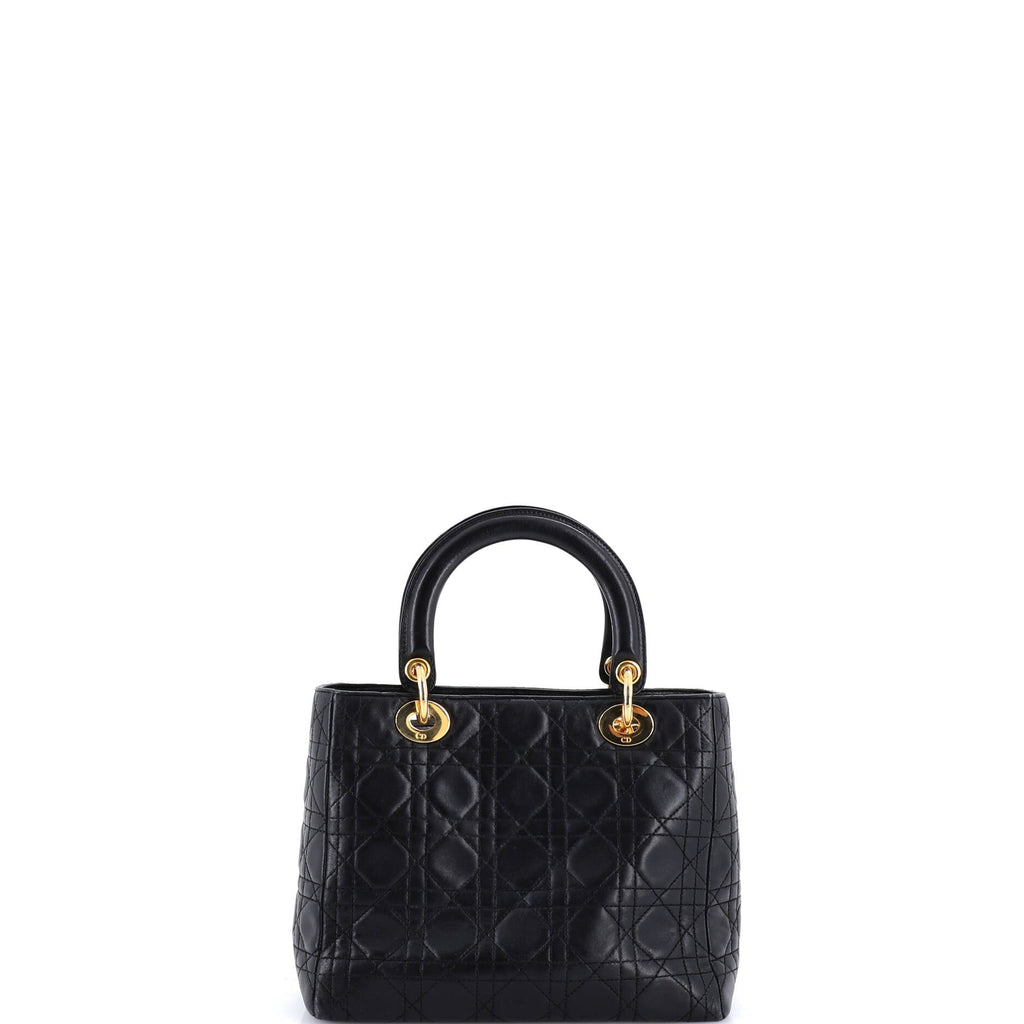 Vintage Lady Dior Bag Cannage Quilt Lambskin Medium