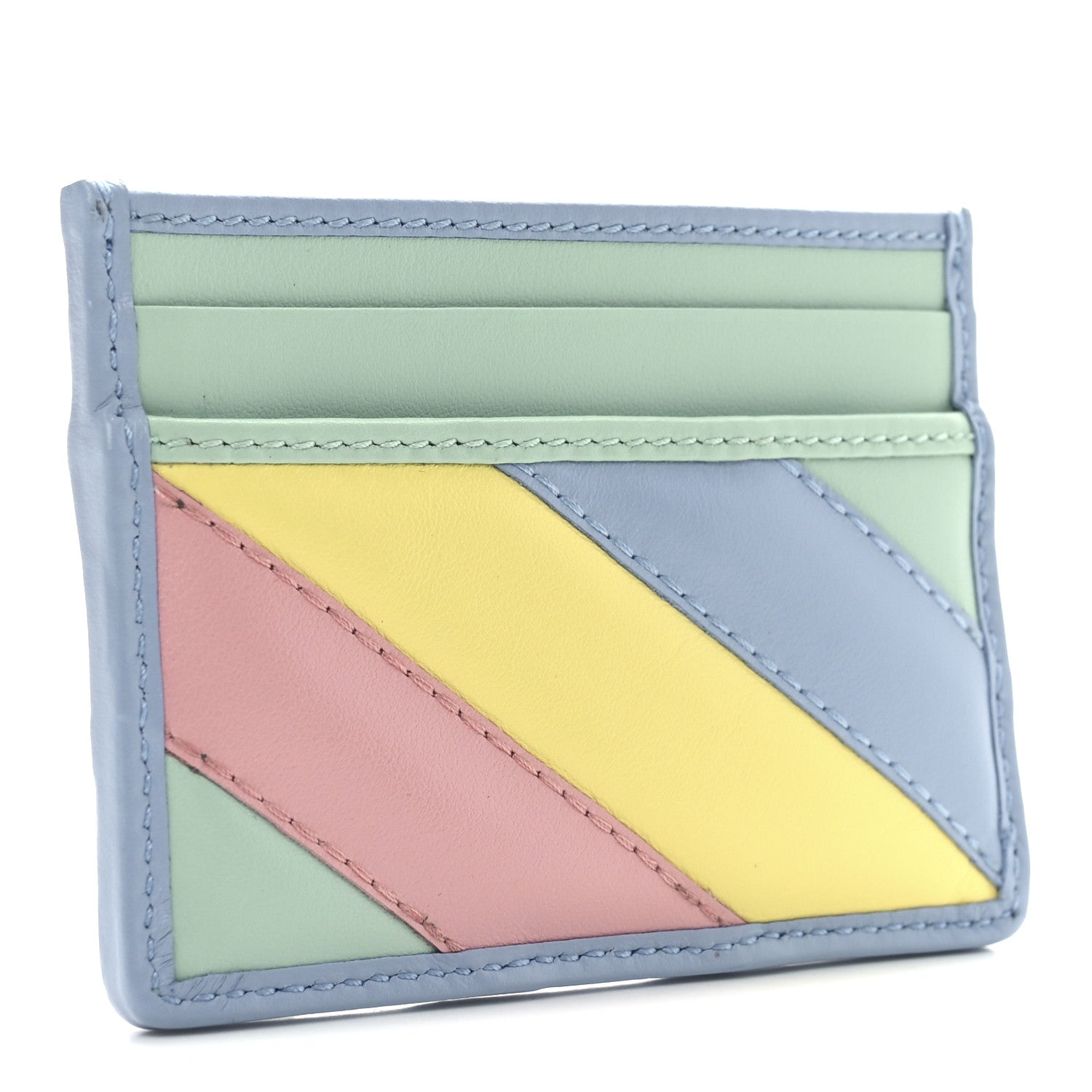 Calfskin Matelasse Diagonal GG Marmont  Holder Wallet Multicolor Pastel