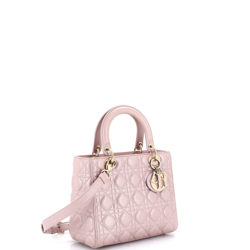Lady Dior Bag Cannage Quilt Metallic Leather Medium