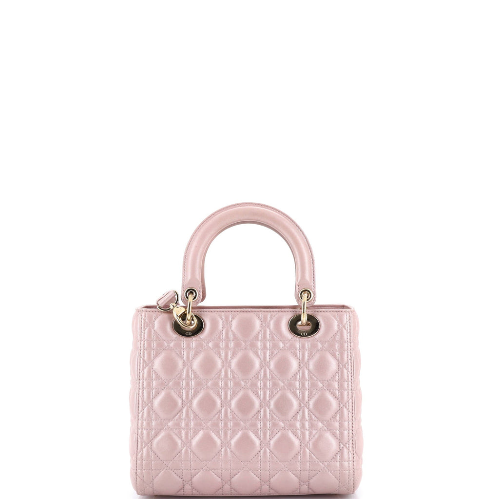 Lady Dior Bag Cannage Quilt Metallic Leather Medium