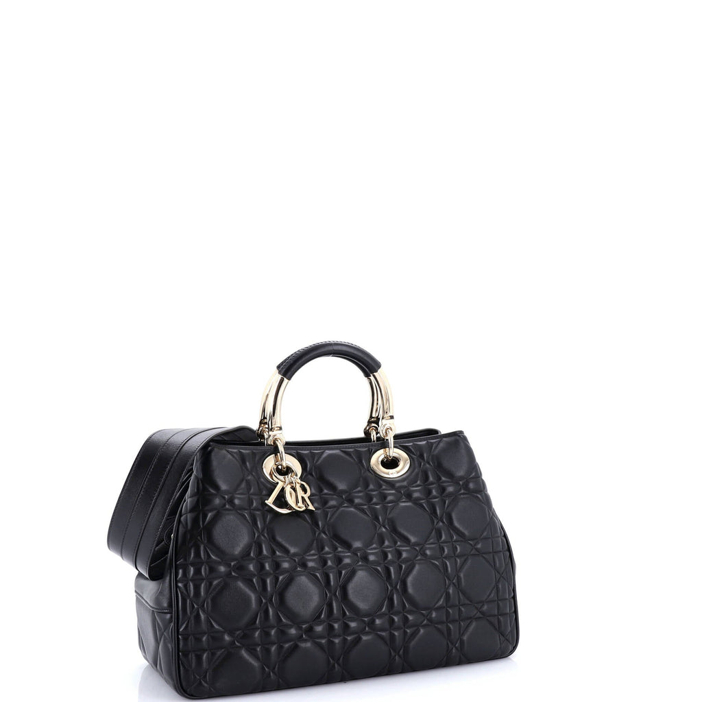 Lady 95.22 Bag Cannage Embossed Leather Large