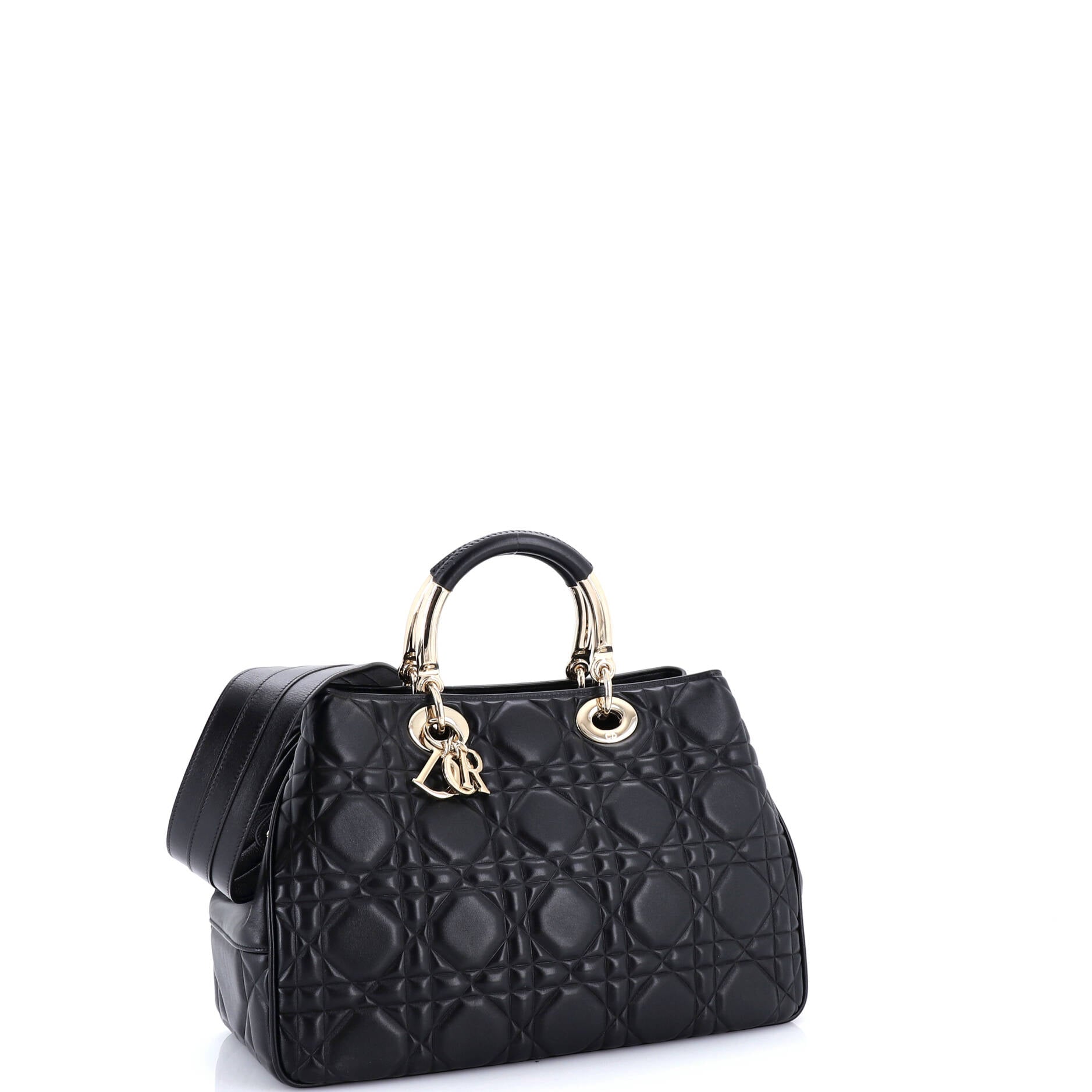 Lady 95.22 Bag Cannage Embossed Leather Large