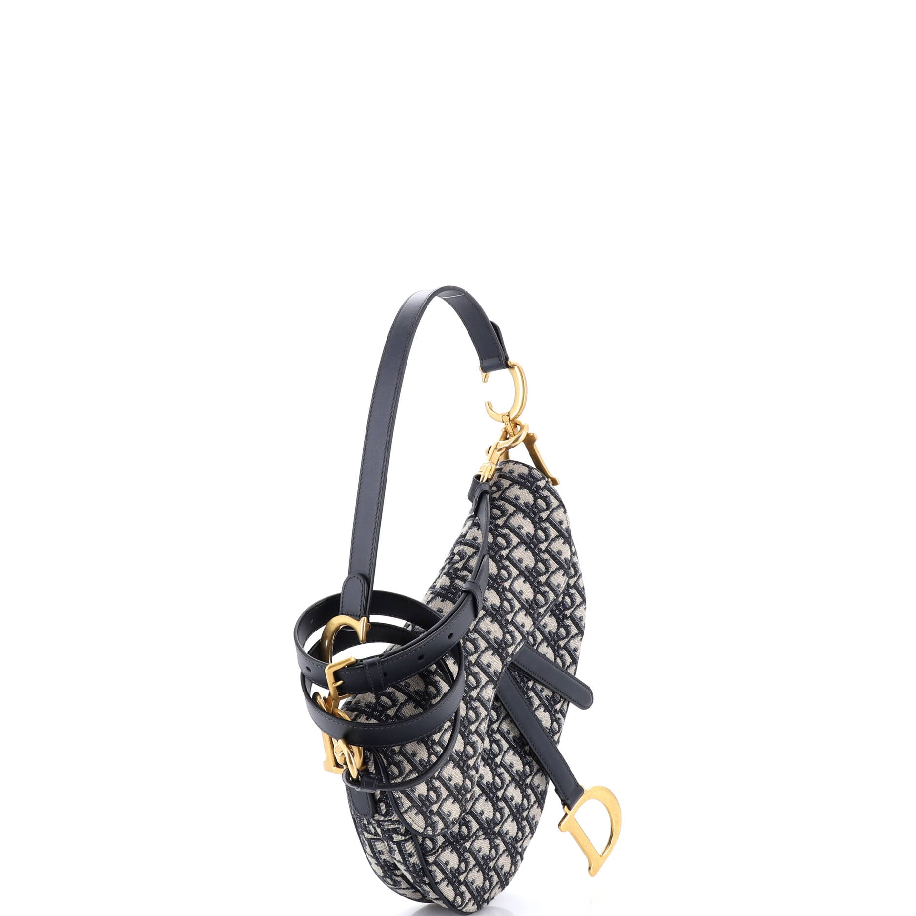 Saddle Handbag with Strap Oblique Canvas Medium