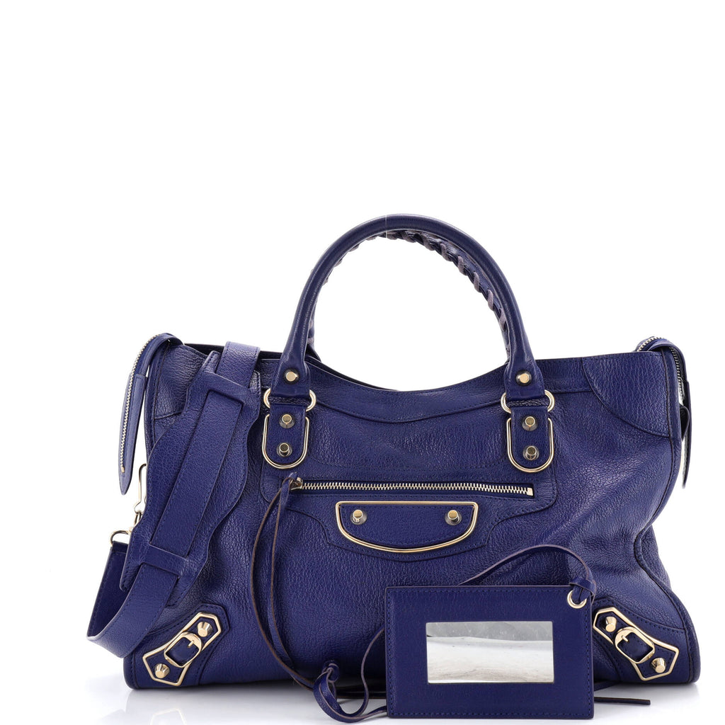 City Classic Metallic Edge Bag Leather Medium