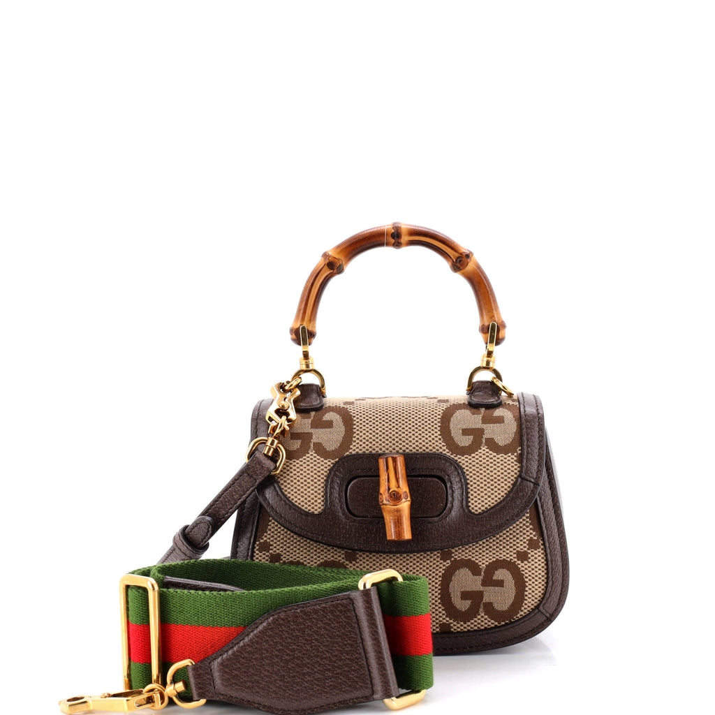 Bamboo 1947 Top Handle Bag Jumbo GG Canvas Mini