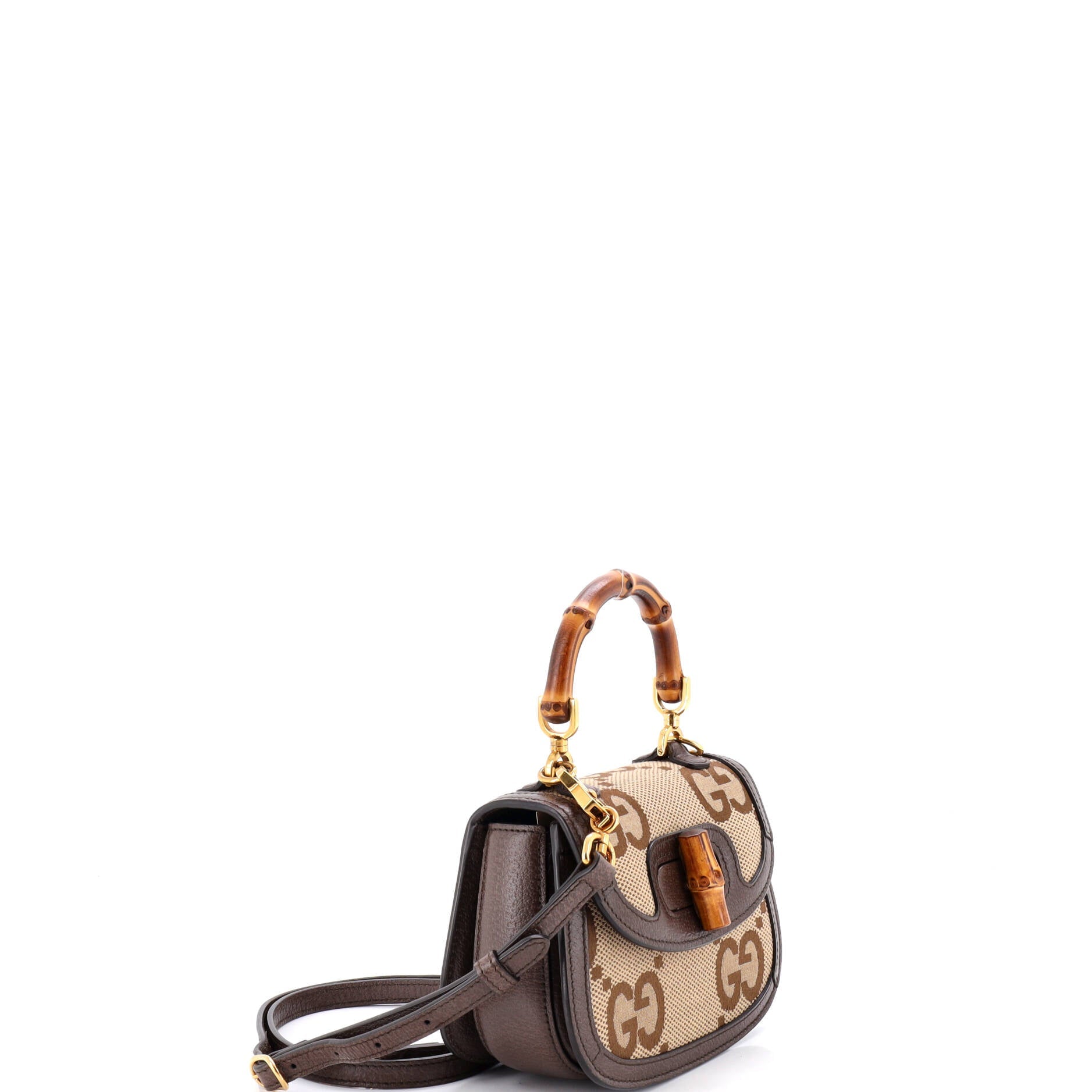 Bamboo 1947 Top Handle Bag Jumbo GG Canvas Mini