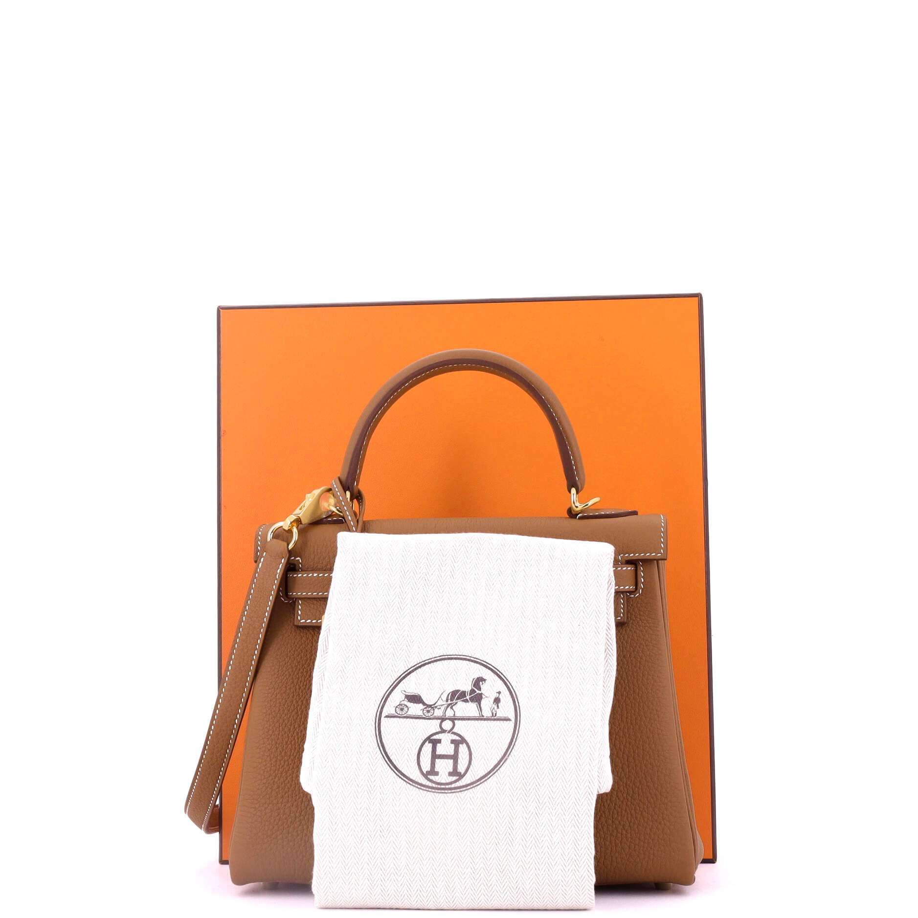 Kelly Handbag Gold Togo with Gold Hardware 25